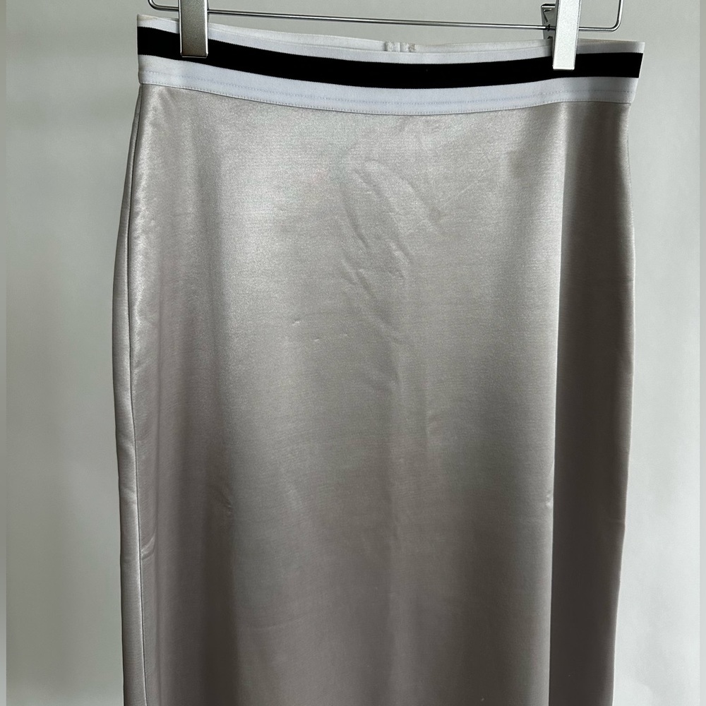 Zara Metallic Grey Athleisure A-Line Skirt